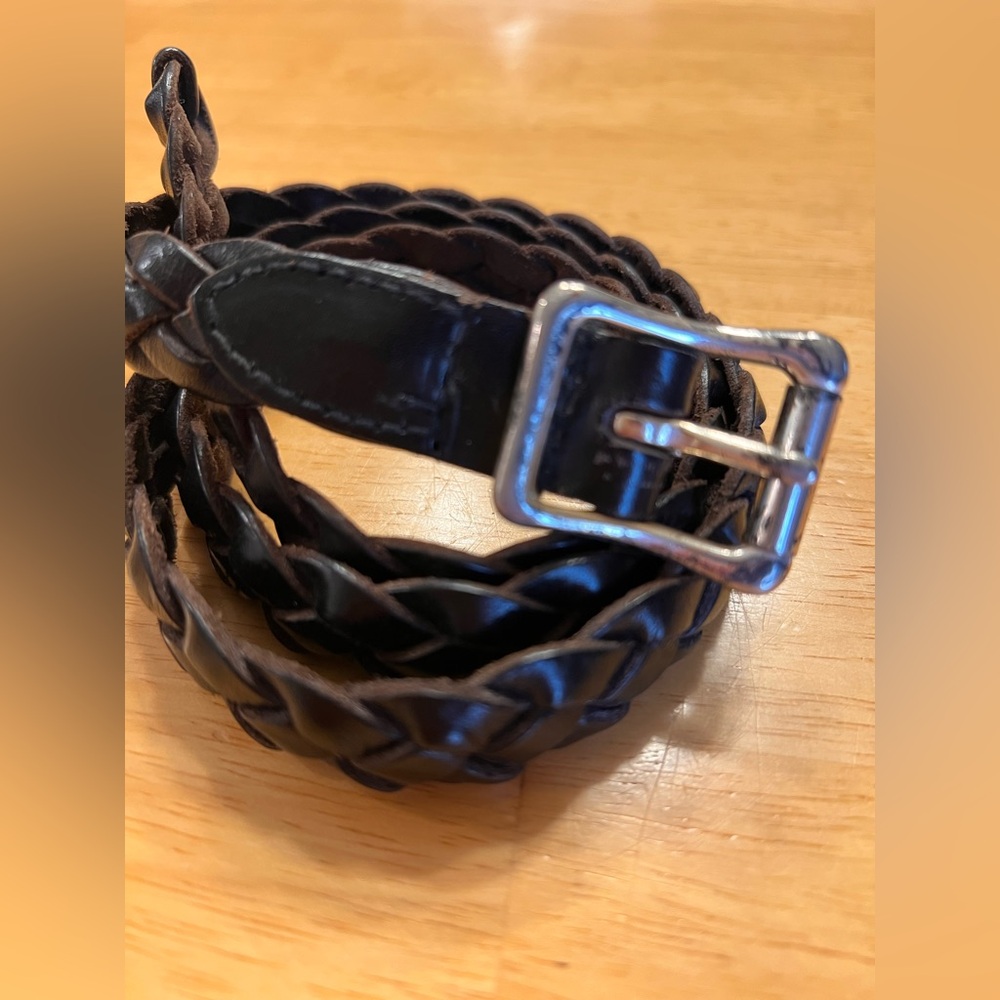 The Limited Black Braided Leather Belt vintage size M coastal cowgirl